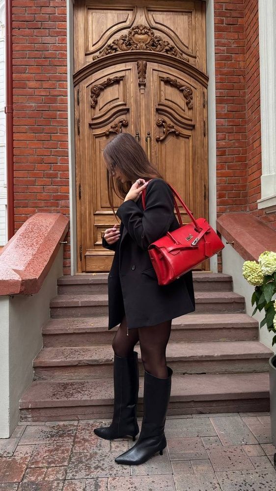 Жіноча сумка Olivia з натуральної шкіри &mdash; червона,срібна фурнітура С-177 фото