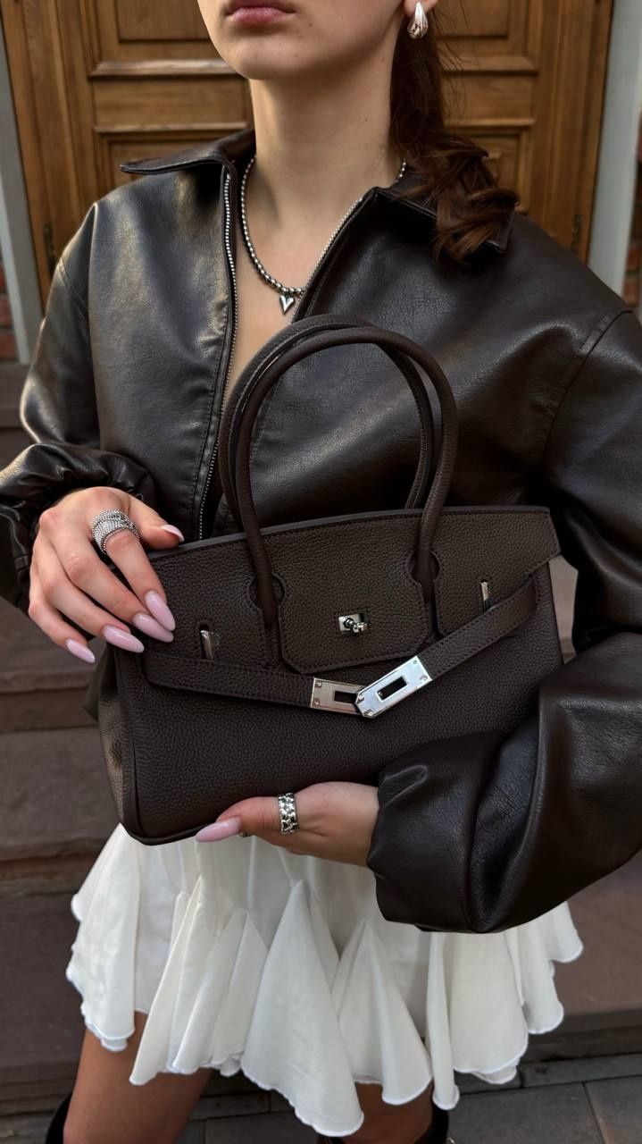 Жіноча сумка Olivia mini з натуральної шкіри &mdash; шоколад С-179 фото
