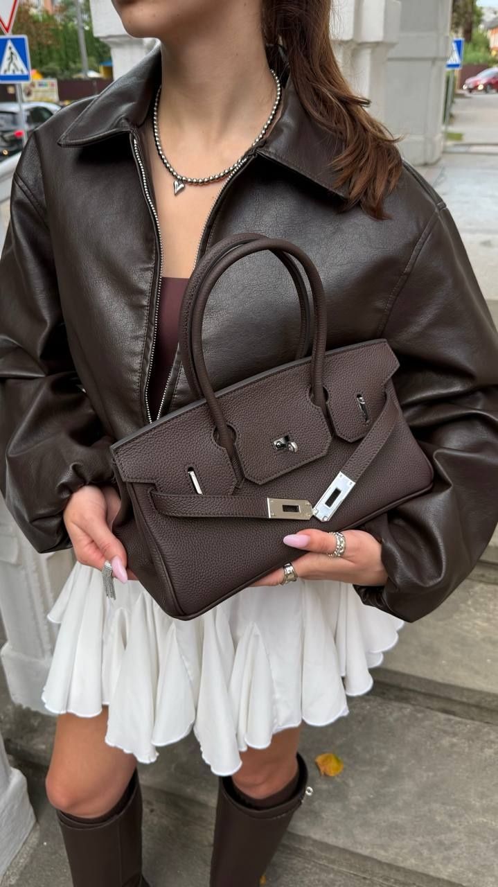 Жіноча сумка Olivia mini з натуральної шкіри &mdash; шоколад С-179 фото