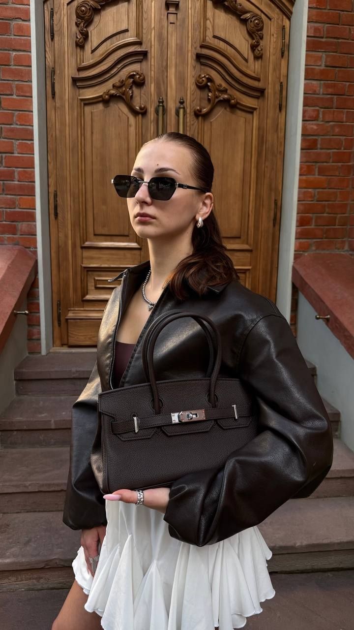 Жіноча сумка Olivia mini з натуральної шкіри &mdash; шоколад С-179 фото