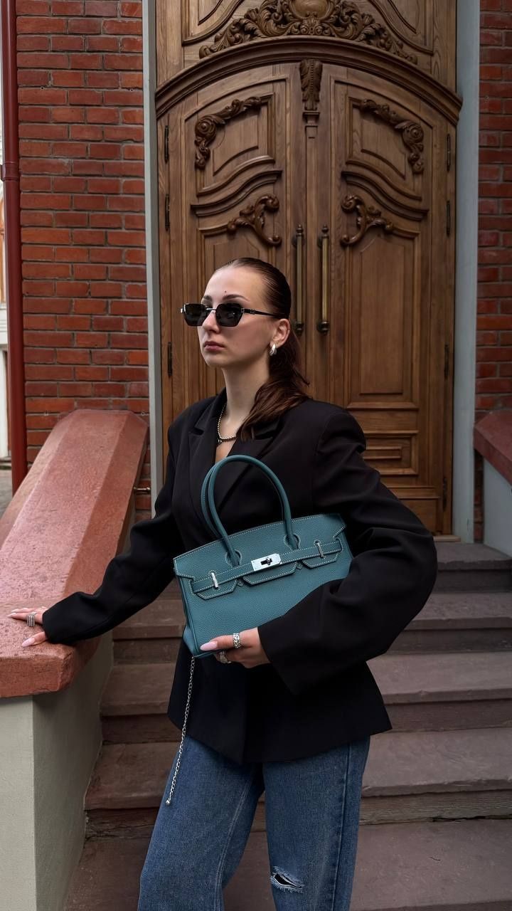 Жіноча сумка Olivia mini з натуральної шкіри &mdash; джинс С-181 фото