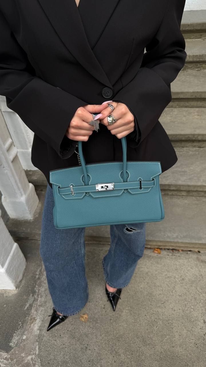 Жіноча сумка Olivia mini з натуральної шкіри &mdash; джинс С-181 фото