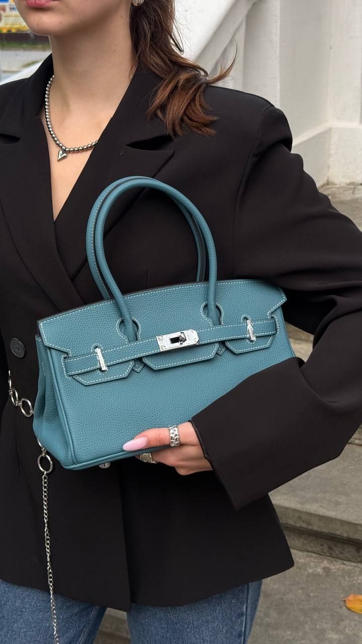 Жіноча сумка Olivia mini з натуральної шкіри &mdash; джинс С-181 фото