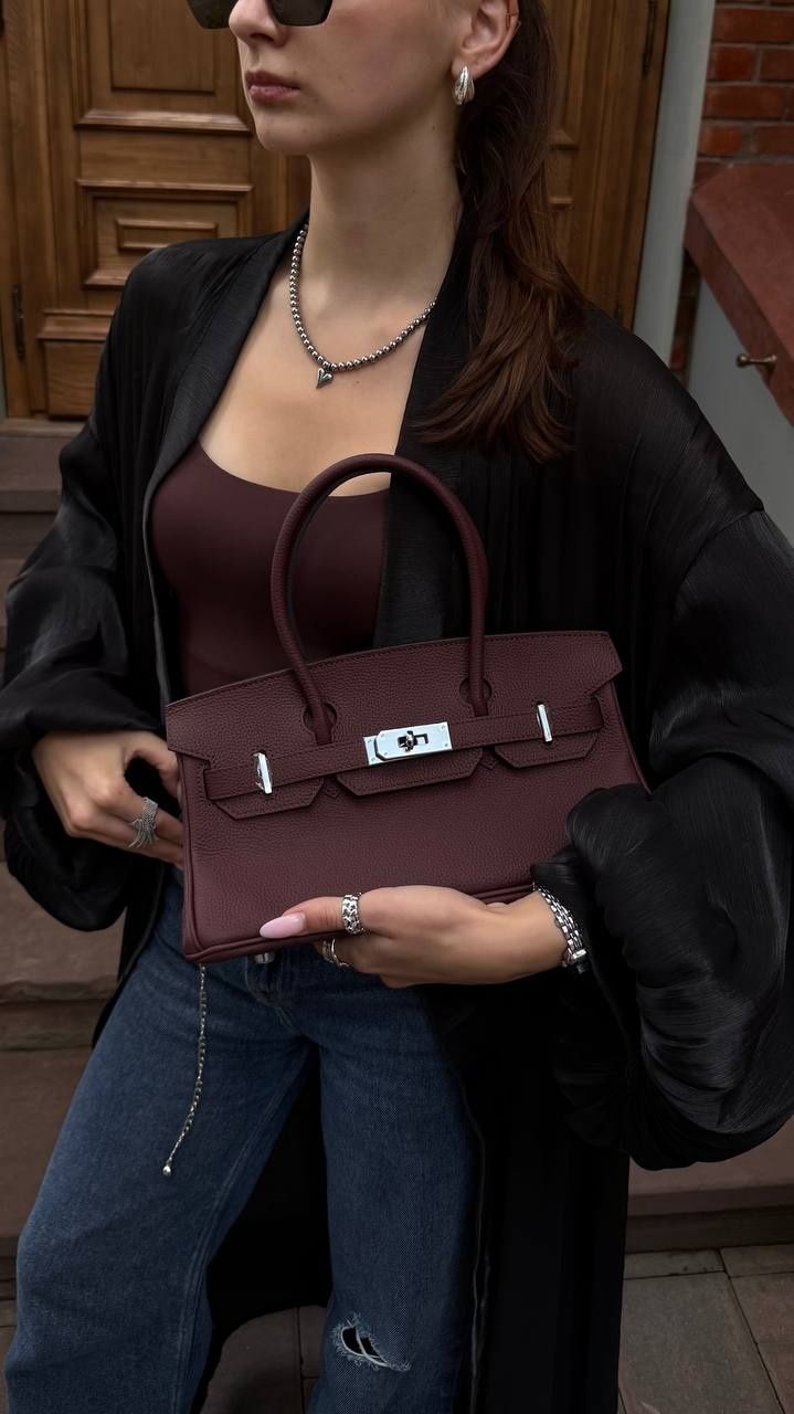 Жіноча сумка Olivia mini з натуральної шкіри &mdash; бургунді С-182 фото