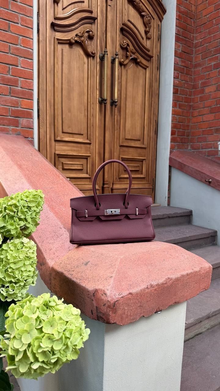 Жіноча сумка Olivia mini з натуральної шкіри &mdash; бургунді С-182 фото