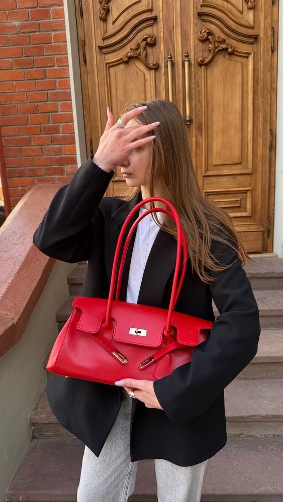 Сумка Olivia,червона С-159 фото