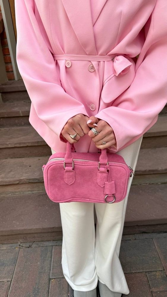 Сумка "VALERI", рожева замша С-139 фото